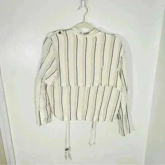 NEW Rails Rowen Linen Jacket Coco Stripe - Picture 10 of 10